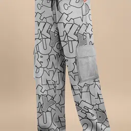 TRIPR Men Printed Baggy Fit Cargo Track Pants-image-38