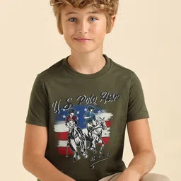 U.S. Polo Assn. Kids Boys Graphic Printed Pure Cotton T-shirt-picture-52