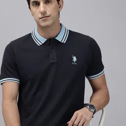 U.S. Polo Assn. Pure Cotton Slim Fit Polo Collar T-shirt-picture-46
