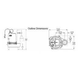 Dayton 1/2 HP Power Single Phase Sewage Ejector Pump, 3BB88 image 2