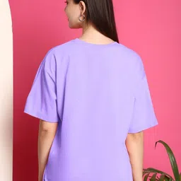 Metronaut Women Pack Of 2 Graphic Printed Round Neck Cotton Oversized T-shirts image 5