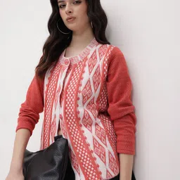 The Roadster Lifestyle Co. Women Woollen Longline Cardigan-image-80