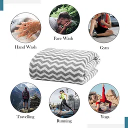 Kuber Industries Grey & White 6 Pcs Printed Microfiber 280GSM Ultra Absorbent Face Towels image 3