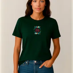 Anikmart Women Floral Printed Round Neck Cotton T-shirt-picture-20