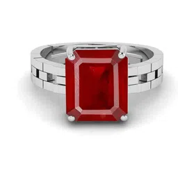 RRVGEM 8.00 KT Silver Plated Ruby Adjustable Ring image 3