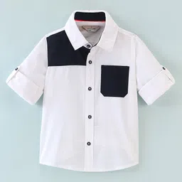 INFINITY Full Sleeves Colour Blocked Shirt - White-picture-13