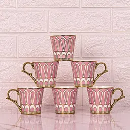Femora Dropped U Scale Pattern Pattern Golden Tea Mugs, Ceramic Tea Cups, Coffee Mugs-picture-25