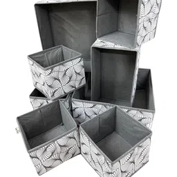 House of Quirk Non-Woven Foldable Clothing Storage Box Closet Dresser Drawer Organizer Cube Basket Bins Containers Divider With Drawers Set of 8 - Grey Mystrey-picture-28