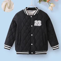 Mark & Mia Full Sleeves Bomber Jacket With Number Patch - Black-picture-18