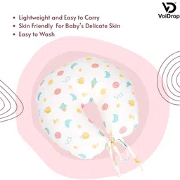 VOIDROP Baby Breast Feeding Pillow, Nursing Pillow U Shaped Pillow Helper for Mother and Baby Pillow with Detachable Cover with Moon & Start Print image 3