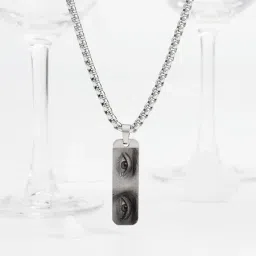 Precious Gaze Personalized Silver Pendant For Him image 1