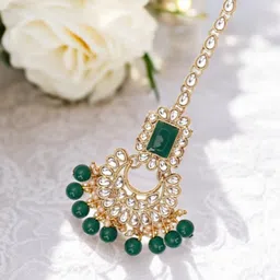 Anouk Kundan Studded Maang Tikka Head Jewellery image 1