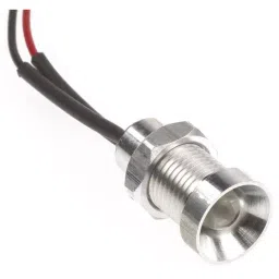 Oxley Red Panel Mount Indicator, 8 mm Mounting Hole Size, Lead Wires Termination, IP68, OXL/CLH/80/24AC/FL30/AlGaAs Red image 2