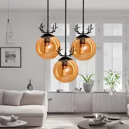 GAUVIK Black Glass Ceiling Lamp image 3