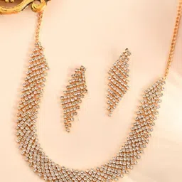 DIVASTRI Gold-Plated American Diamond Stone Studded Jewellery Set-picture-23