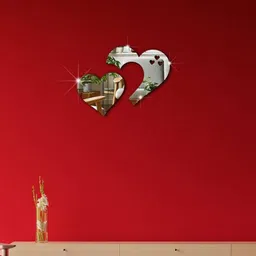 VAH Kya Bat Hai !! White Heart Mirror Stickers for Wall Mirror image 1