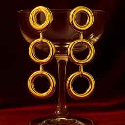 Nui Stainless Steel Gold-Plated Contemporary Drop Earrings image 1