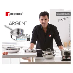 Bergner Argent TriPly Stainless Steel 20 cm Casserole with Stainless Steel Lid, 3.1 Ltr Casserole, Stay Cool Cast Handle, Food Safe, Durable, Dishwasher Safe, Induction & Gas Ready, 5-Year Warranty-image-44