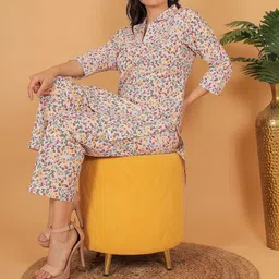 Mytrendzs Printed Shirt Collar Tunic With Trousers Co-Ords image 3