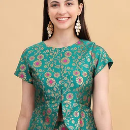 Frolic Rolic Woven Design Waist Length Ethnic Blouse-image-29