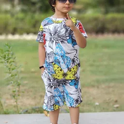 ALANTA Unisex Kids Printed T-shirt with Shorts image 4