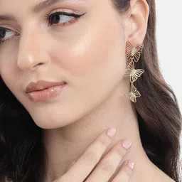 Forever New Gold-Plated Butterfly Shaped Drop Earrings image 5