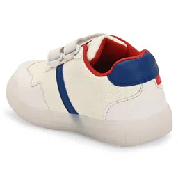 Stefens Colour Blocked Double Velcro Closure Sneakers - White & Red image 4