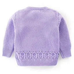 Babyoye Eco Conscious Cotton Full Sleeves Text Embroidered Pullover - Purple image 4