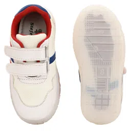 Stefens Colour Blocked Double Velcro Closure Sneakers - White & Red image 5