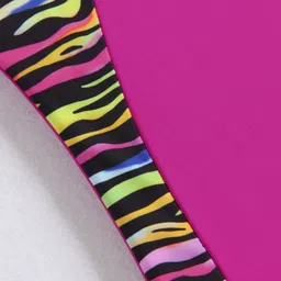 Mark & Mia Sleeveless V Cut Swimsuit Tiger Stripes Print - Fuschia image 5