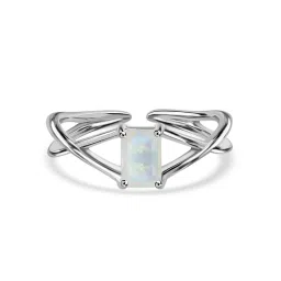 Ornate Jewels 925 Silver Natural Ethiopian Opal Solitaire Adjustable Ring for Women & Girls-picture-14