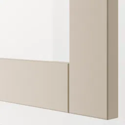 ikea bestå Storage combination with doors, white Lappviken/light grey-beige clear glass, 180x42x112 cm image 5