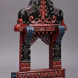 Exotic India Wooden Ethnic Motifs Matte Handmade Hall Jharokha Wall Hangings - 17 In image 3