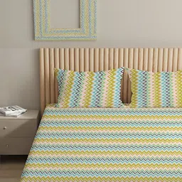 LIVSPACE Pure Nest Orange Colored Printed Cotton 144 TC King Bedsheet Set 1.98 x 1.83 m-picture-22