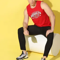 WOOSTRO Pack Of 2 Printed Super Combed Cotton Gym Vests VWS26(MORE WHITE)(BKLN RED) image 5