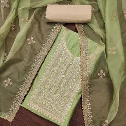 Ishin Embroidered Pure Silk Unstitched Dress Material-picture-35