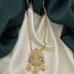 Rangrozo Jewellery Gold-Plated Artificial Stones Studded Jewellery Set image 3