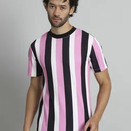 TANDUL Striped Round Neck T-shirt-image-32