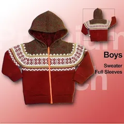 Yellow Apple Boys Fair Isle with Fuzzy Detail image 2