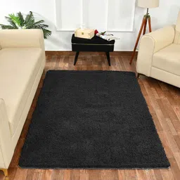 presto Grey Solid Polyester 5 ft x 7 ft Machine made Carpet image 1