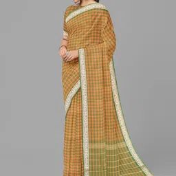 The Chennai Silks Checked Zari Pure Cotton Kovai Saree image 5