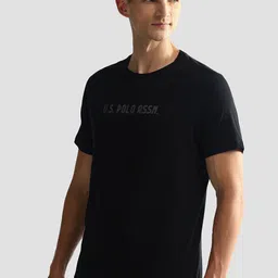 U.S. Polo Assn. Men Pack Of 2 Printed Pure Cotton Lounge T-Shirts image 3