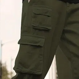 ADITYA TRADE LINK Men Comfort Regular Fit Mid-Rise Cotton Cargos Trouser image 2