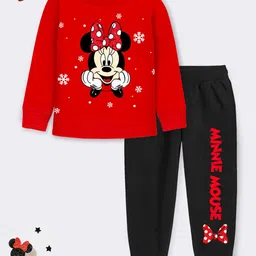 YK Disney Girls Printed Round Neck Long Sleeves T-shirt With Trousers-image-84