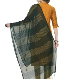 A R SILK DUPATTA HUB Woven Design Leheriya Dupatta with Zari image 4