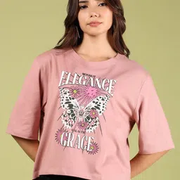 V-Mart Women Graphic Printed Round Neck Cotton T-shirt-picture-27