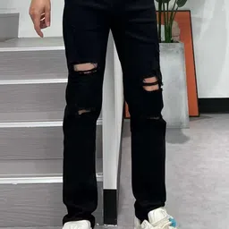 StyleCast Men Slim Fit Mildly Distressed Cotton Jeans-picture-8