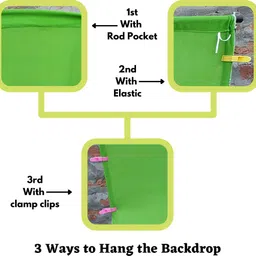 royal trendz 8x12ft Green Screen Background Premium Quality Backdrop Photos Videos + 2 Clamps Reflector image 2