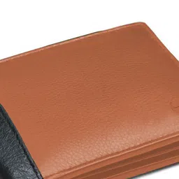 WILDNAPA Men Colourblocked Leather Two Fold Wallet image 3