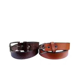 PERKED Set Of 2 Textured Leather Belt-picture-12